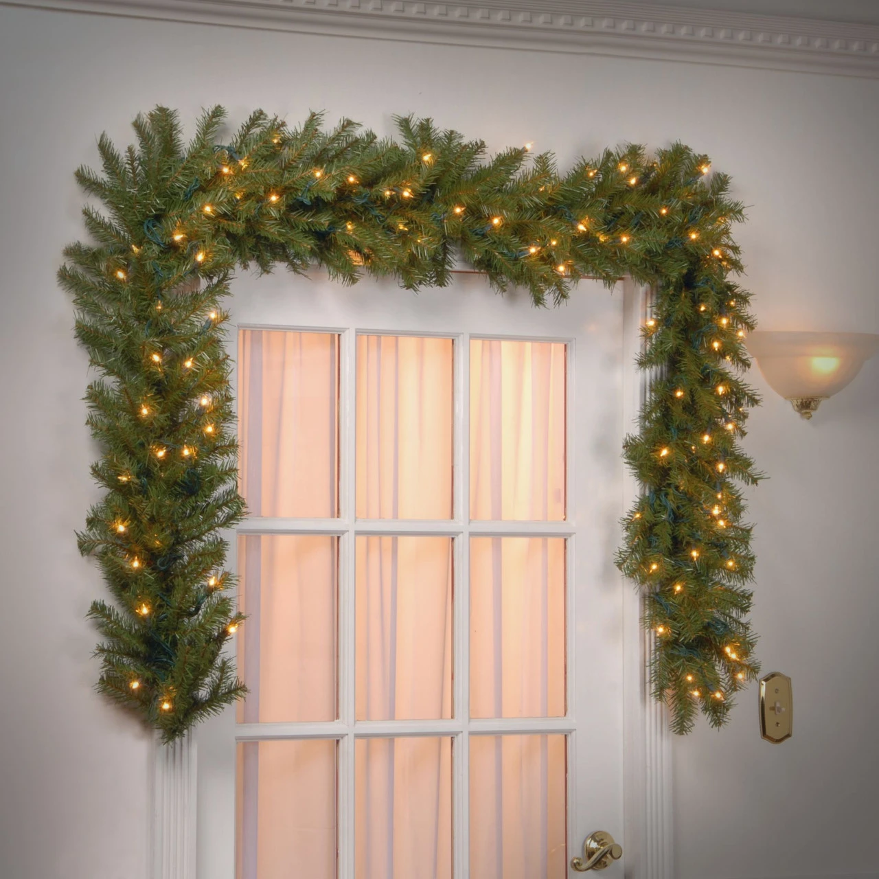 9' Pre-Lit Norwood Fir Artificial Christmas Garland - Clear Lights - Image 3