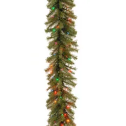 9' Pre-Lit Artificial Christmas Garland - Multicolor Clear Lights