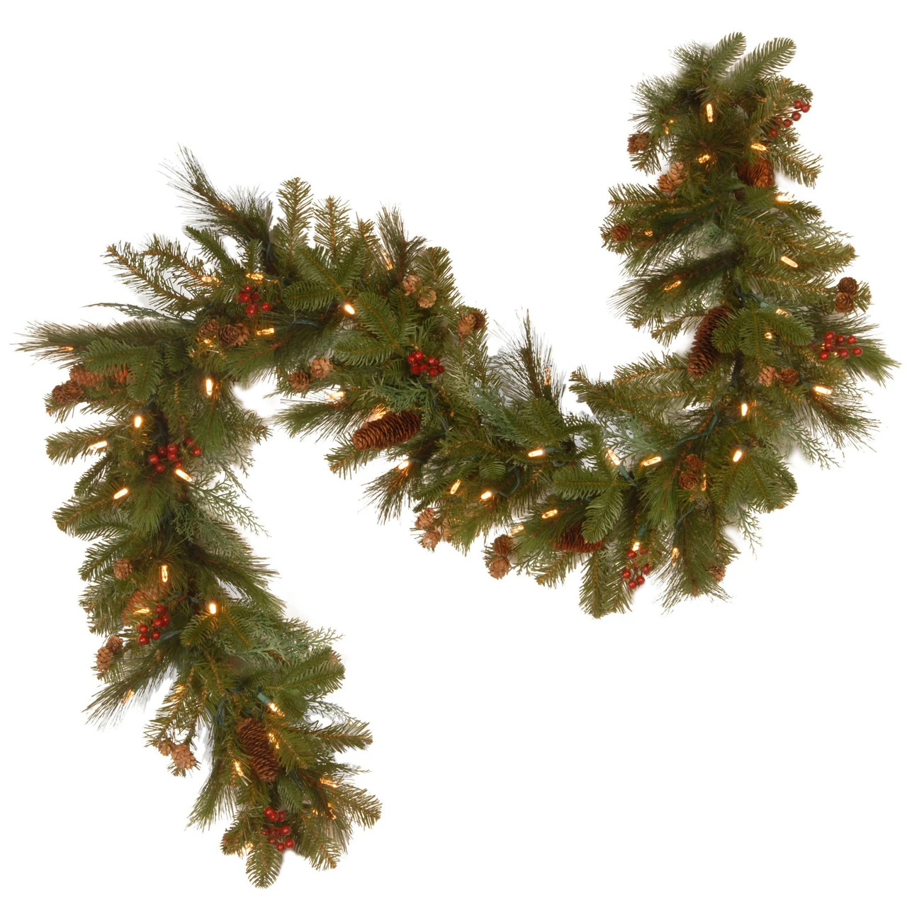 6' Pre-Lit Artificial Christmas Garland - Soft White LED Lights - Image 2