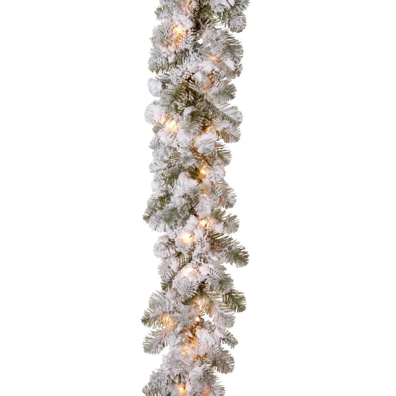 9' X 12" Pre-Lit Snowy Camden Artificial Christmas Garland - Clear Lights