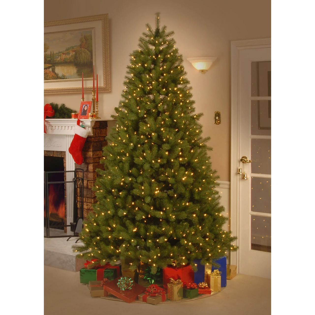 7' Pre-Lit Downswept Douglas Fir Contemporary Artificial Christmas Tree - Clear Lights - Image 4
