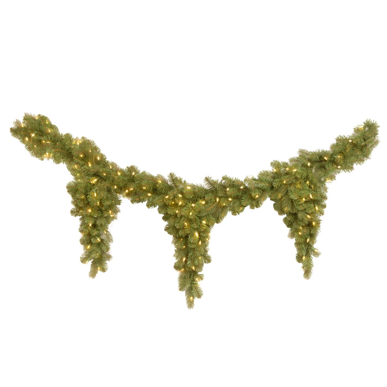 6' Pre-Lit Downswept Douglas Fir Teardrop Artificial Christmas Garland - Clear Lights