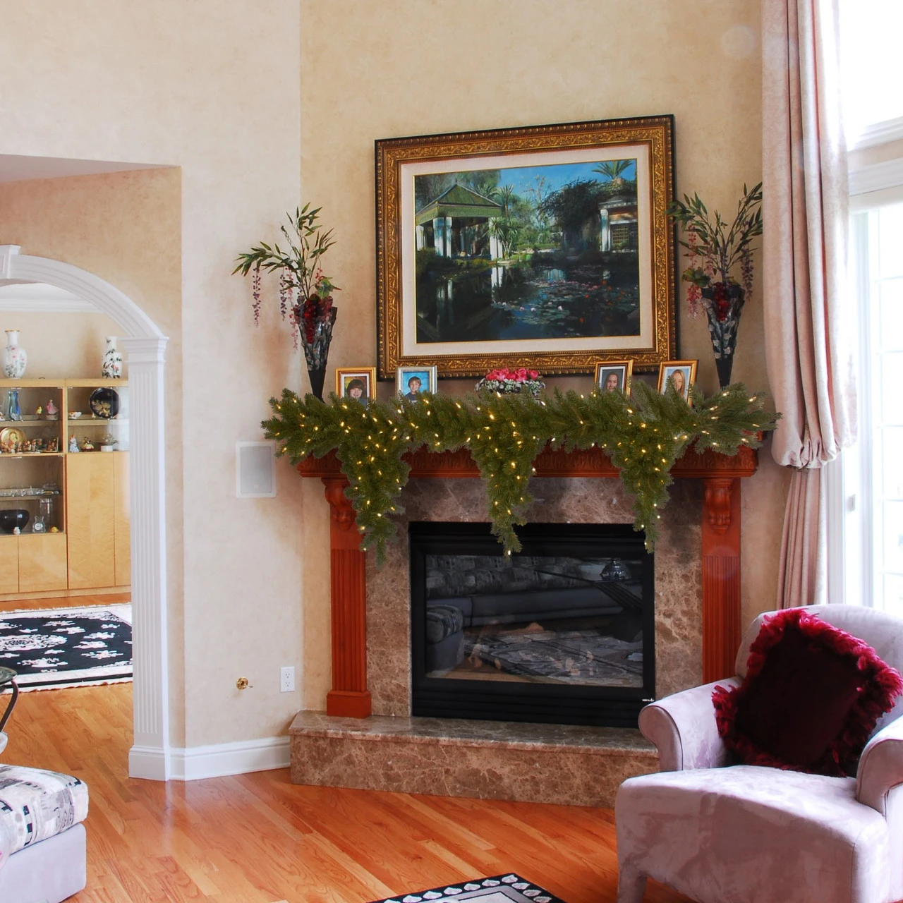 6' Pre-Lit Downswept Douglas Fir Teardrop Artificial Christmas Garland - Clear Lights - Image 2