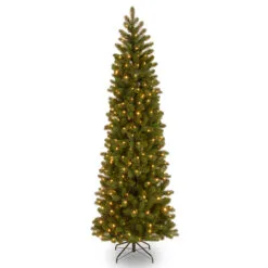 6.5’ Pre-Lit Downswept Douglas Slim Fir Artificial Christmas Tree - Clear Lights