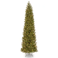 9’ Pre-Lit Downswept Douglas Slim Fir Artificial Christmas Tree - Clear Lights