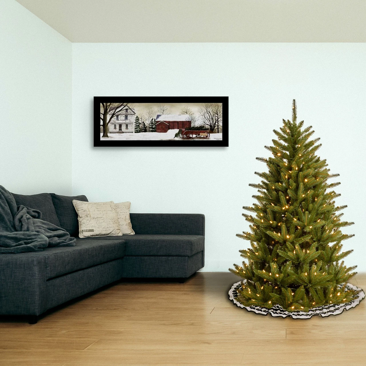4.5’ Pre-Lit Natural Fraser Slim Artificial Christmas Tree – Clear Lights - Image 2