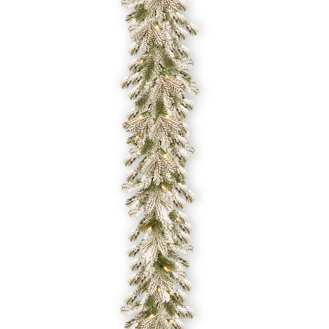 9' X 12" Pre-Lit Snowy Sheffield Spruce Artificial Christmas Garland - Clear Lights