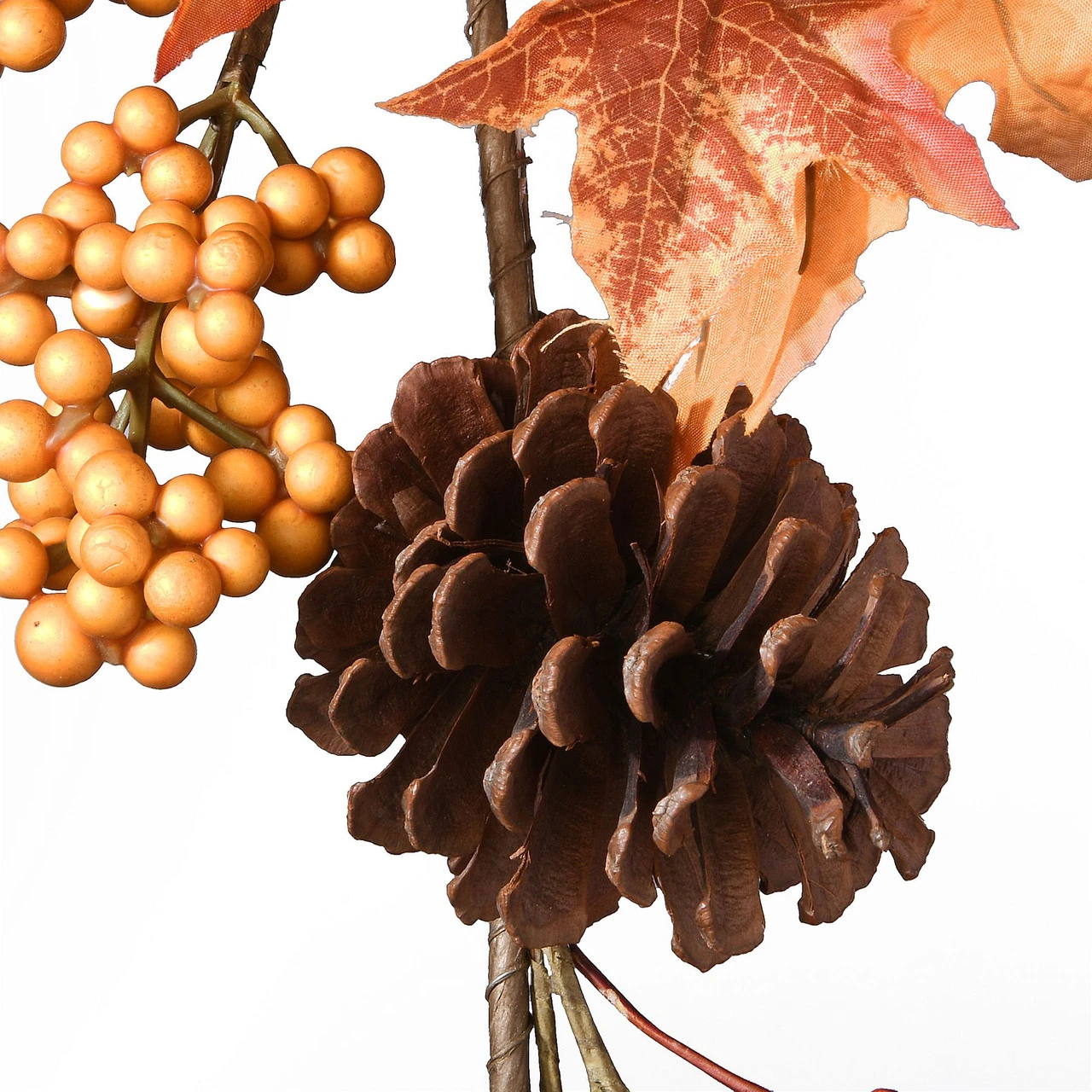 72" Maple Leaf And Pumpkins Artificial Garland – Unlit - Image 2
