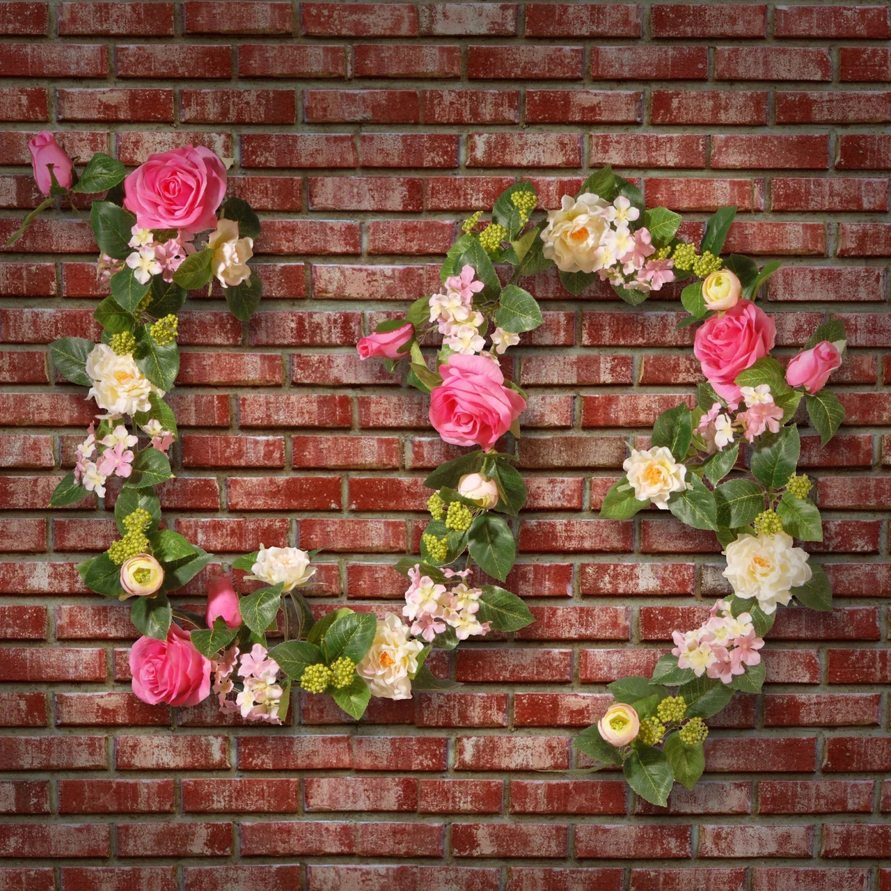 72” Flower Decorated Artificial Garland - Image 4