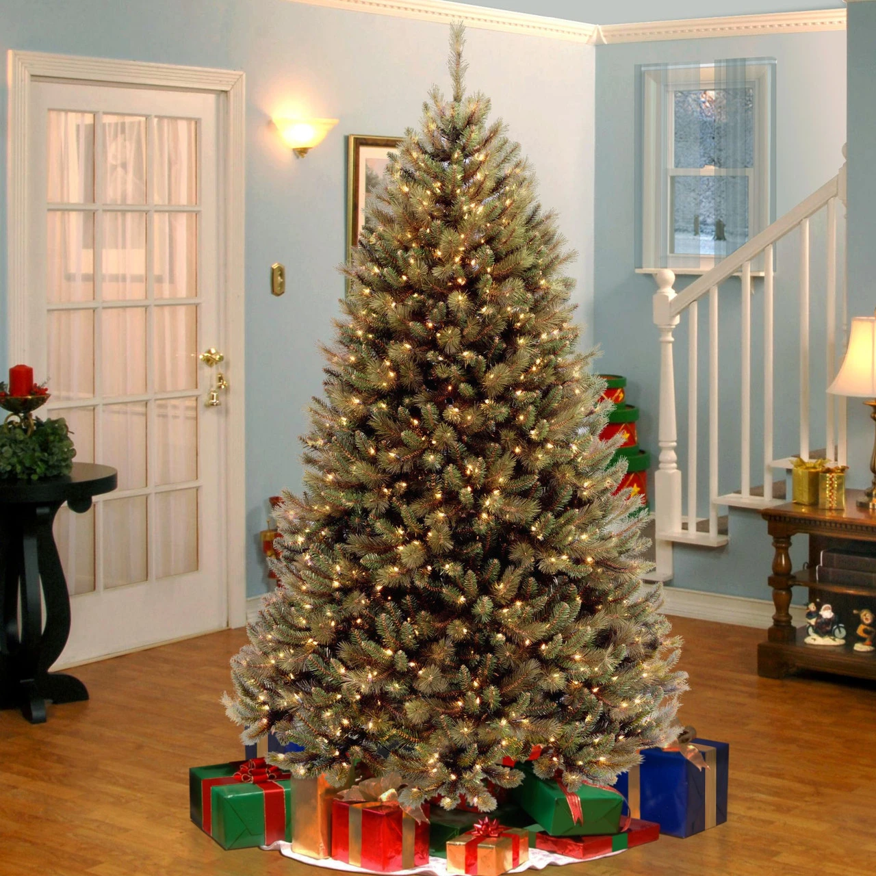 6.5’ Pre-Lit Rocky Ridge Pine Artificial Christmas Tree - Clear Lights - Image 2