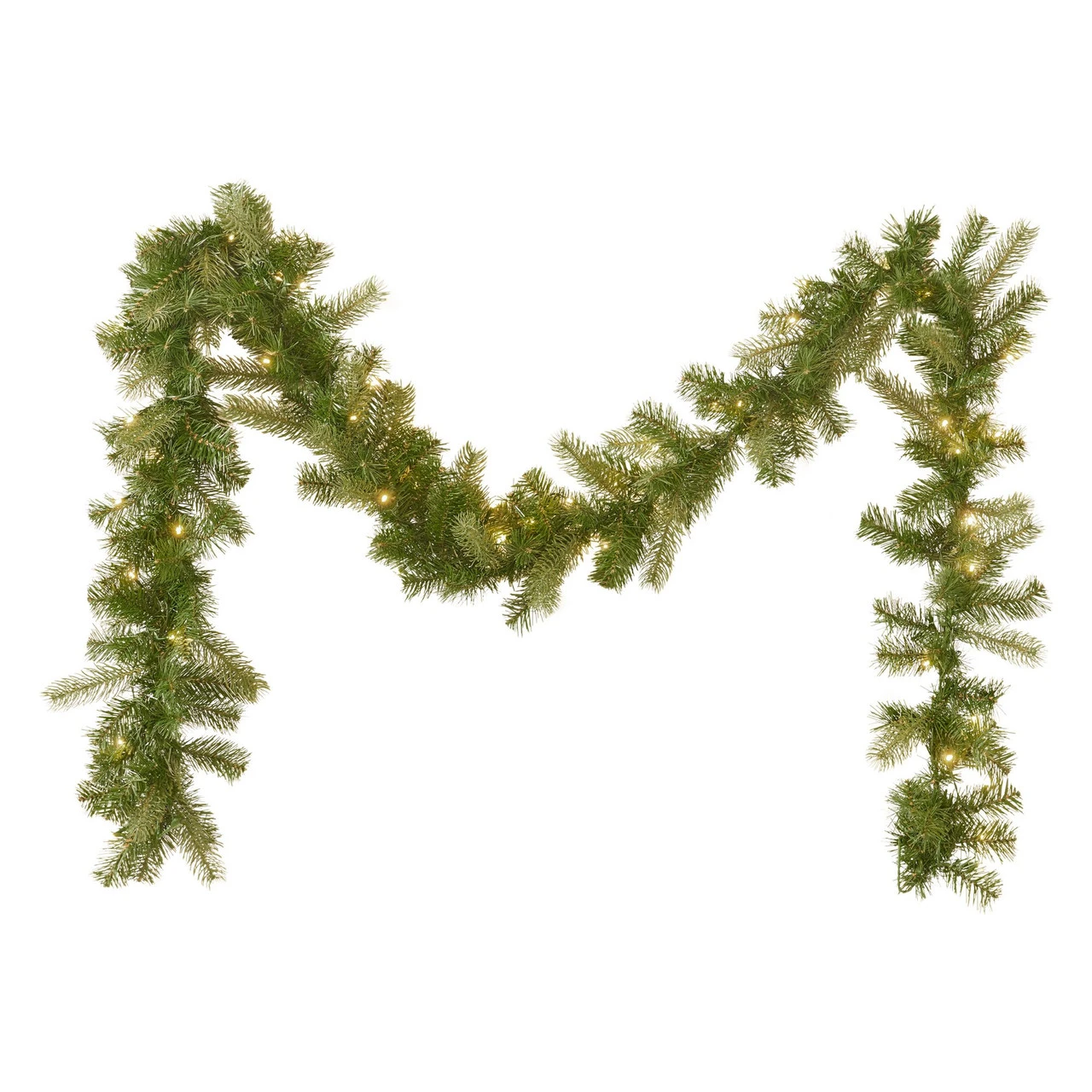 9' X 10" Pre-Lit Mixed Spruce Artificial Christmas Garland - Warm White LED Lights - Image 4
