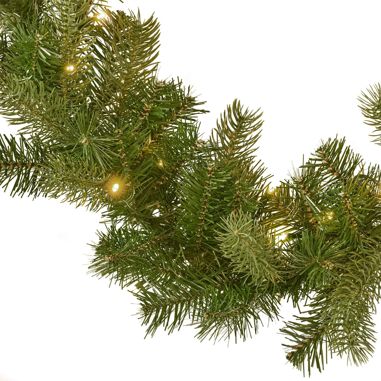 9' X 10" Pre-Lit Mixed Spruce Artificial Christmas Garland - Warm White LED Lights - Image 5