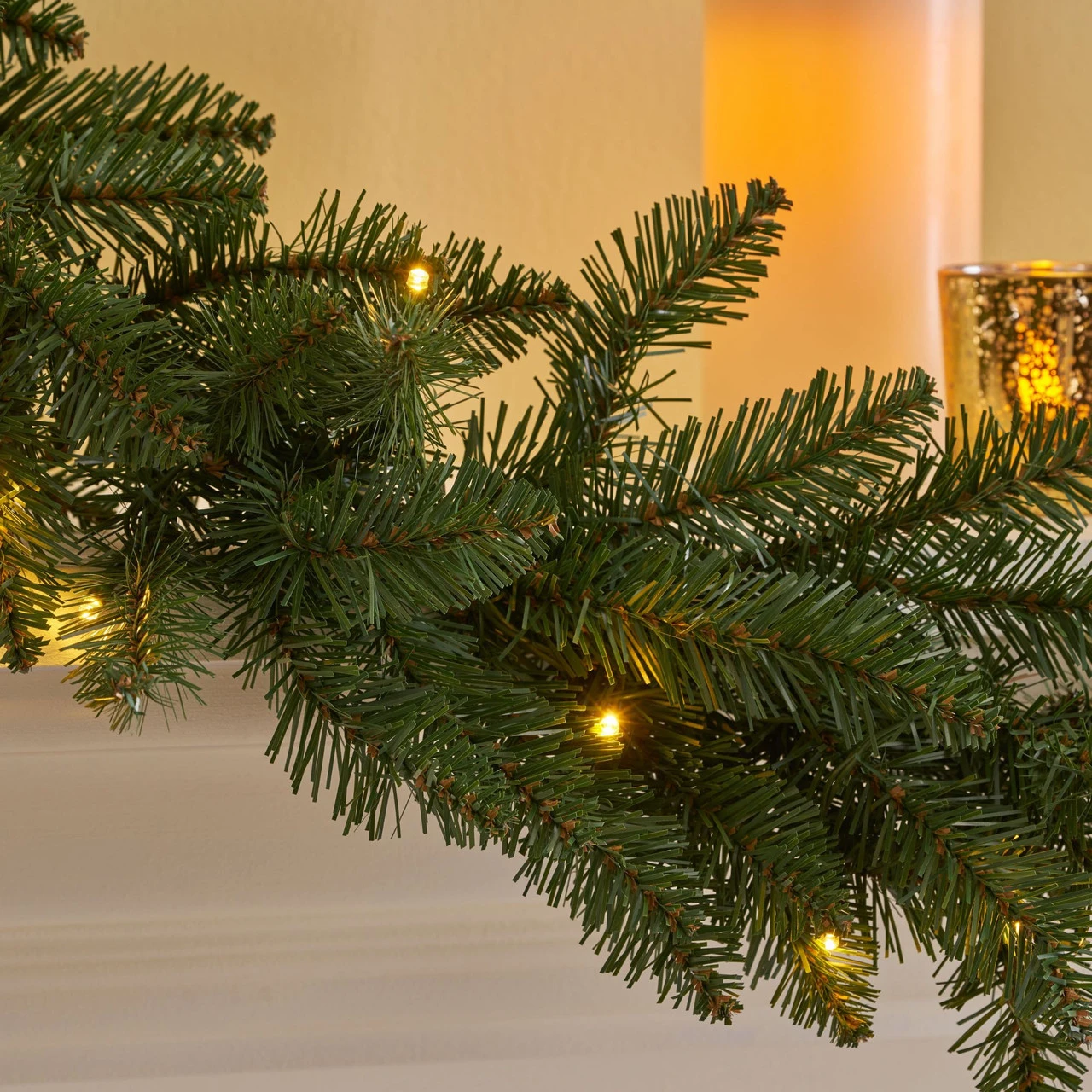 9' X 10" Pre-Lit Norway Spruce Artificial Christmas Garland - Warm White LED Lights - Image 3