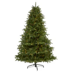 7’ Pre-Lit South Carolina Spruce Artificial Christmas Tree, Clear LED Lights