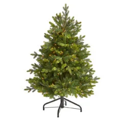 4’ Pre-Lit North Carolina Artificial Christmas Tree, Clear LED Lights
