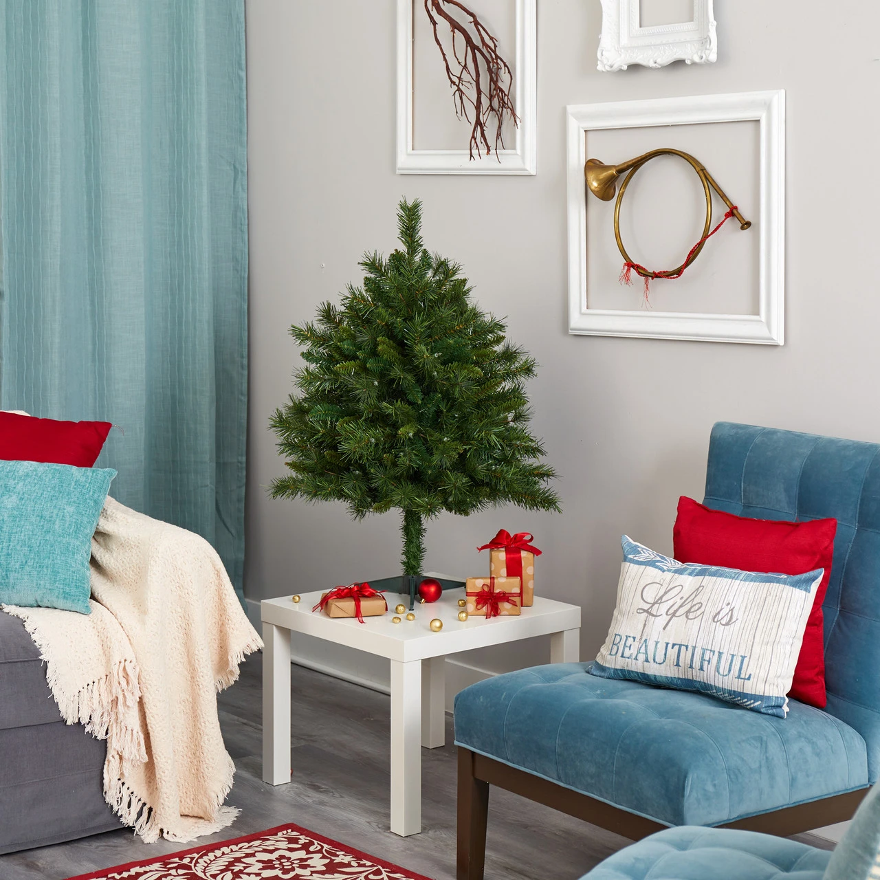 3’ Pre-lit Wyoming Pine Artificial Christmas Tree, Clear LED Lights - Image 4