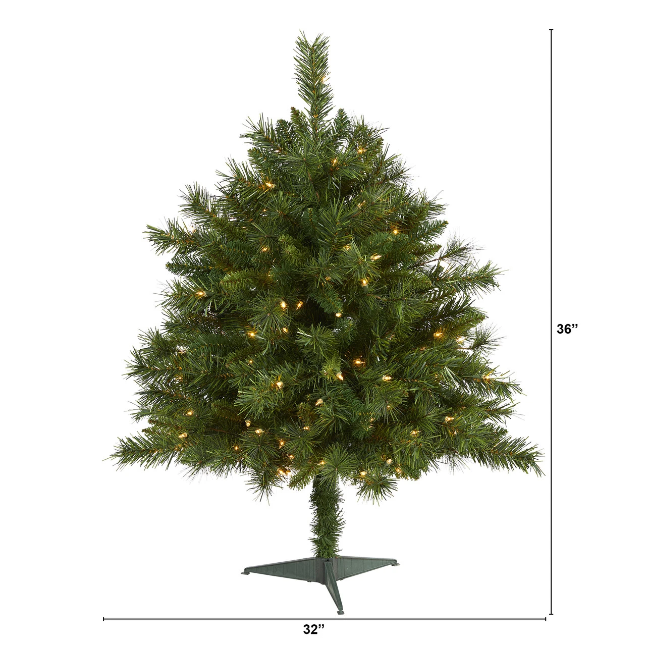 3’ Pre-lit Wyoming Pine Artificial Christmas Tree, Clear LED Lights - Image 7