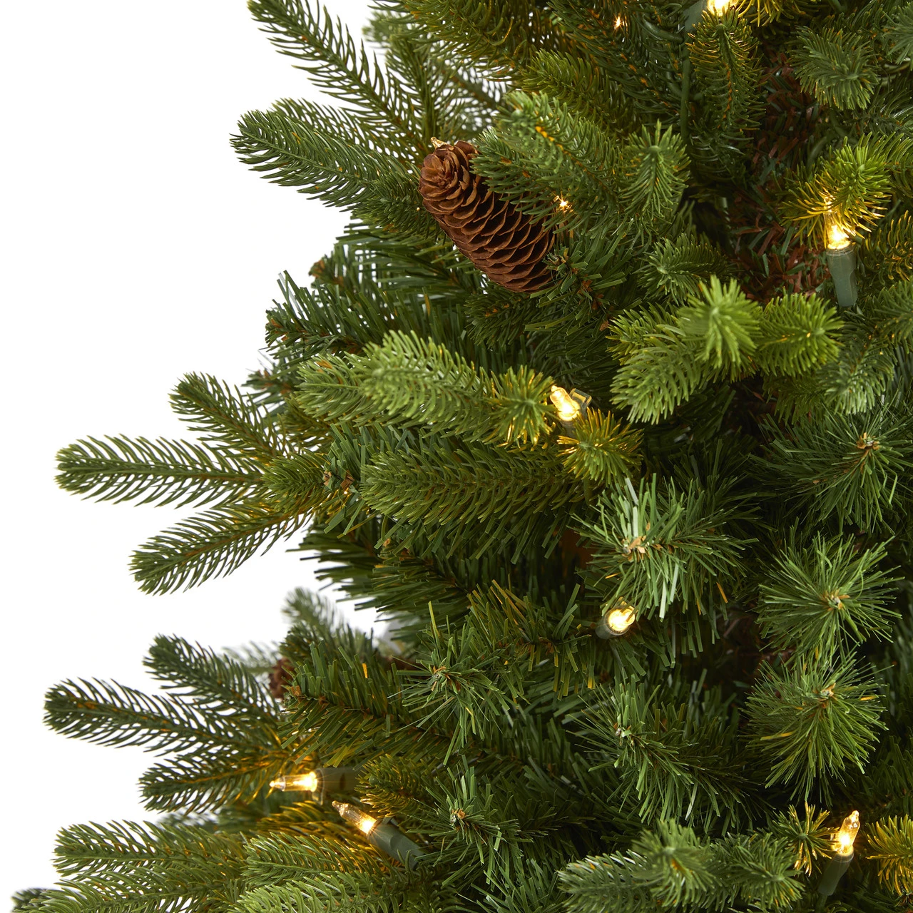 3’ Pre-Lit Yukon Pinecones Fir Artificial Christmas Tree, Clear LED Lights - Image 6