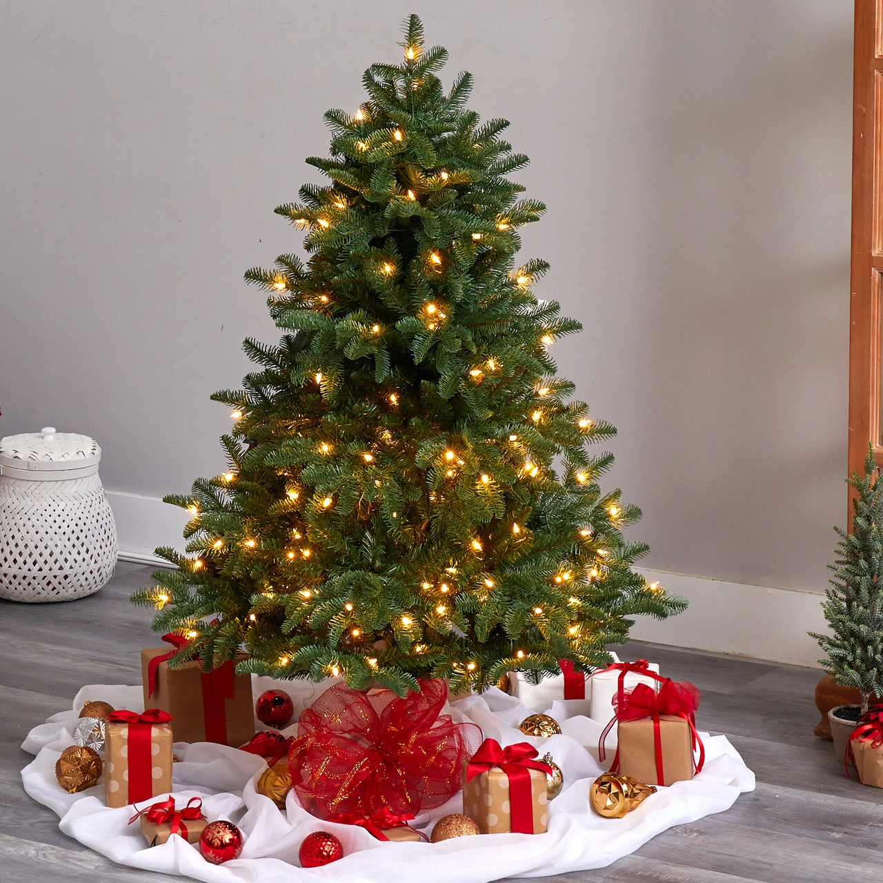 4’ Pre-Lit South Carolina Spruce Artificial Christmas Tree, Warm White Lights - Image 2