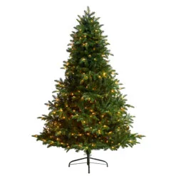 6’ Pre-Lit South Carolina Spruce Artificial Christmas Tree, Warm White LED Lights