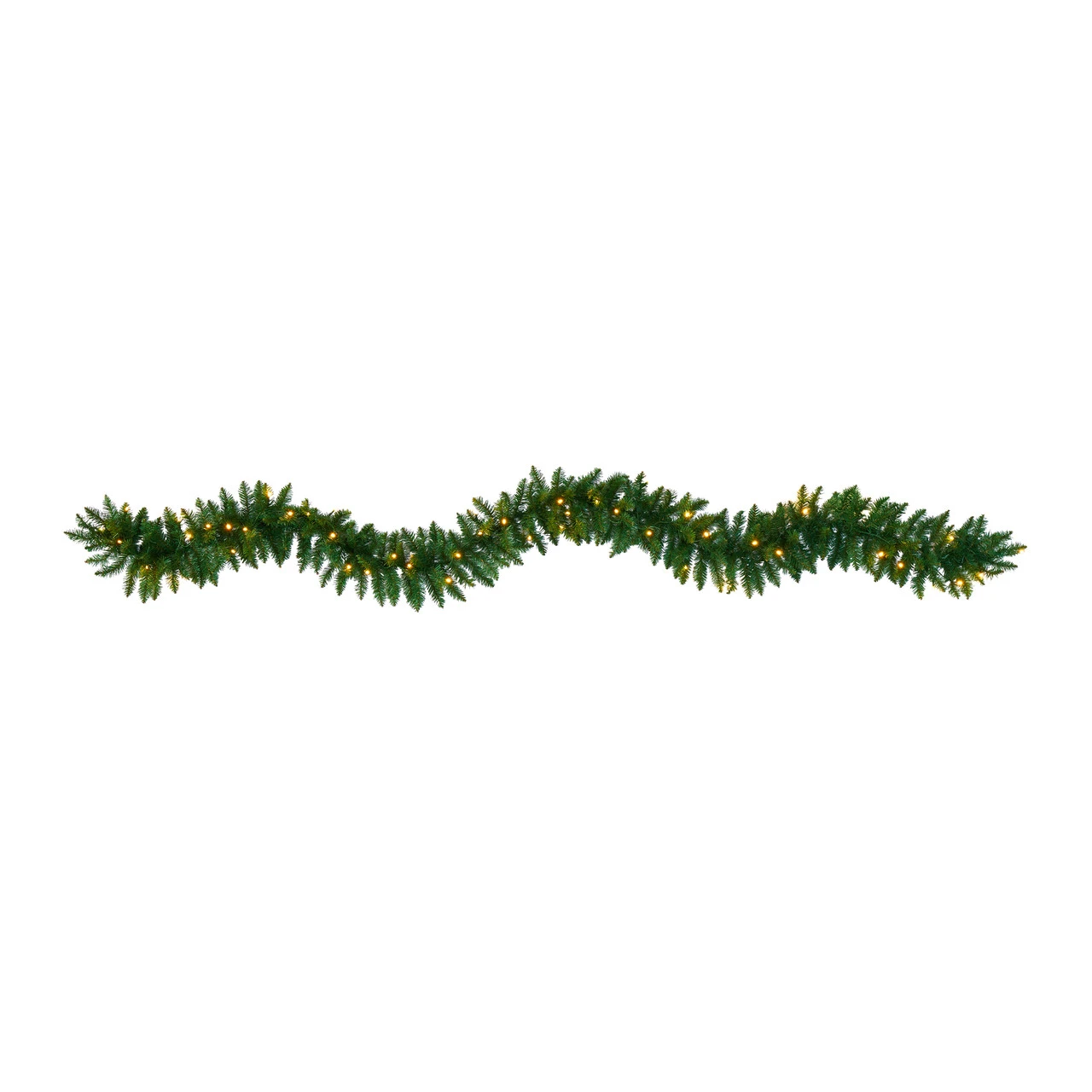 9’ X 10" Pre-Lit Winter Artificial Christmas Garland, White LED Lights