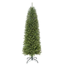 6.5' Pencil Fraser Fir Artificial Christmas Tree With Stand, Unlit