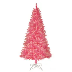 6.5' Pre-Lit Fashion Pink Artificial Christmas Tree With Clear Incandescent Lights