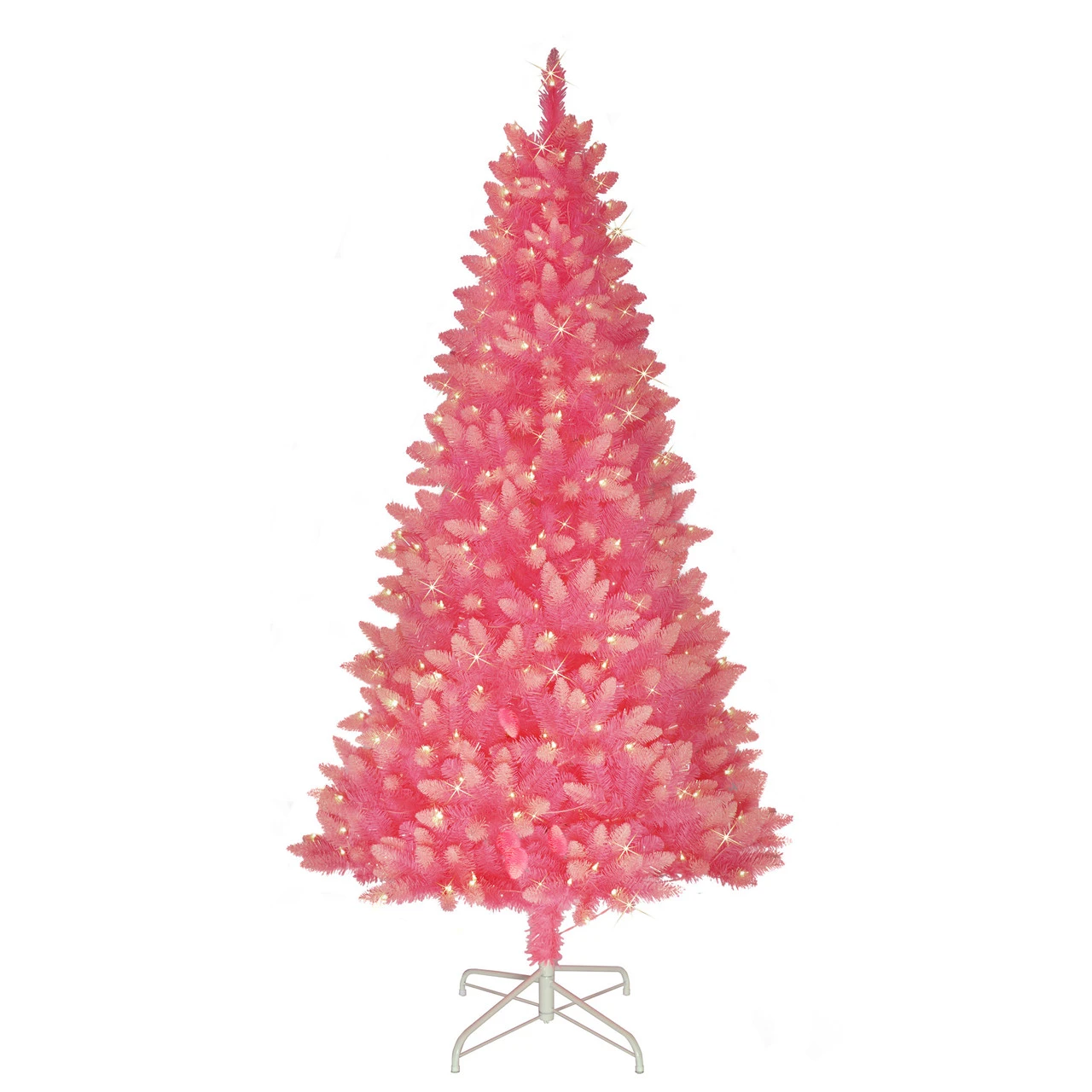 6.5' Pre-Lit Fashion Pink Artificial Christmas Tree With Clear Incandescent Lights