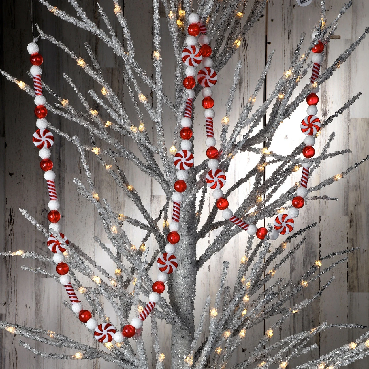 6' X 1.5" Mixed Peppermint Artificial Christmas Garland, Unlit - Image 2