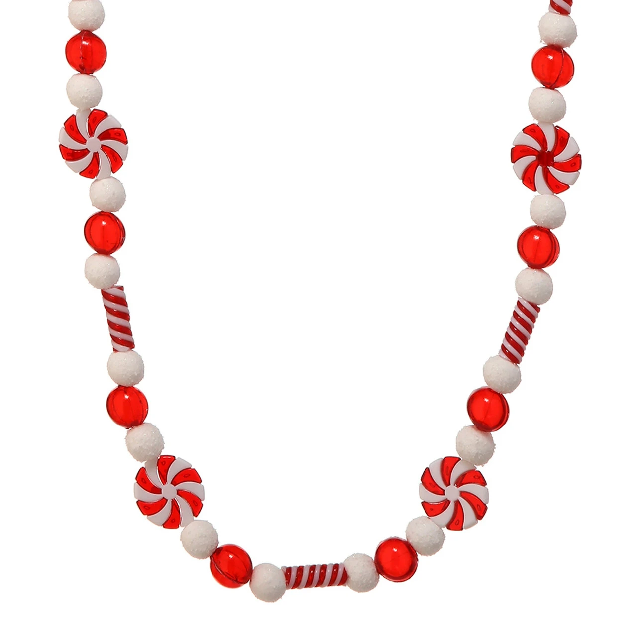 6' X 1.5" Mixed Peppermint Artificial Christmas Garland, Unlit - Image 3