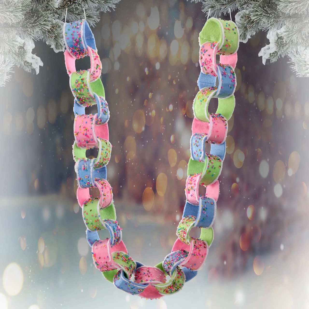 4' X 2.5" Sprinkles Pastel Candy Artificial Christmas Garland, Unlit - Image 2