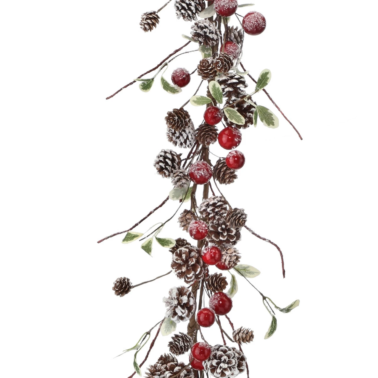 4' X 8" Frost Waterproof Berry Mini Cranberry Artificial Christmas Garland, Unlit - Image 3