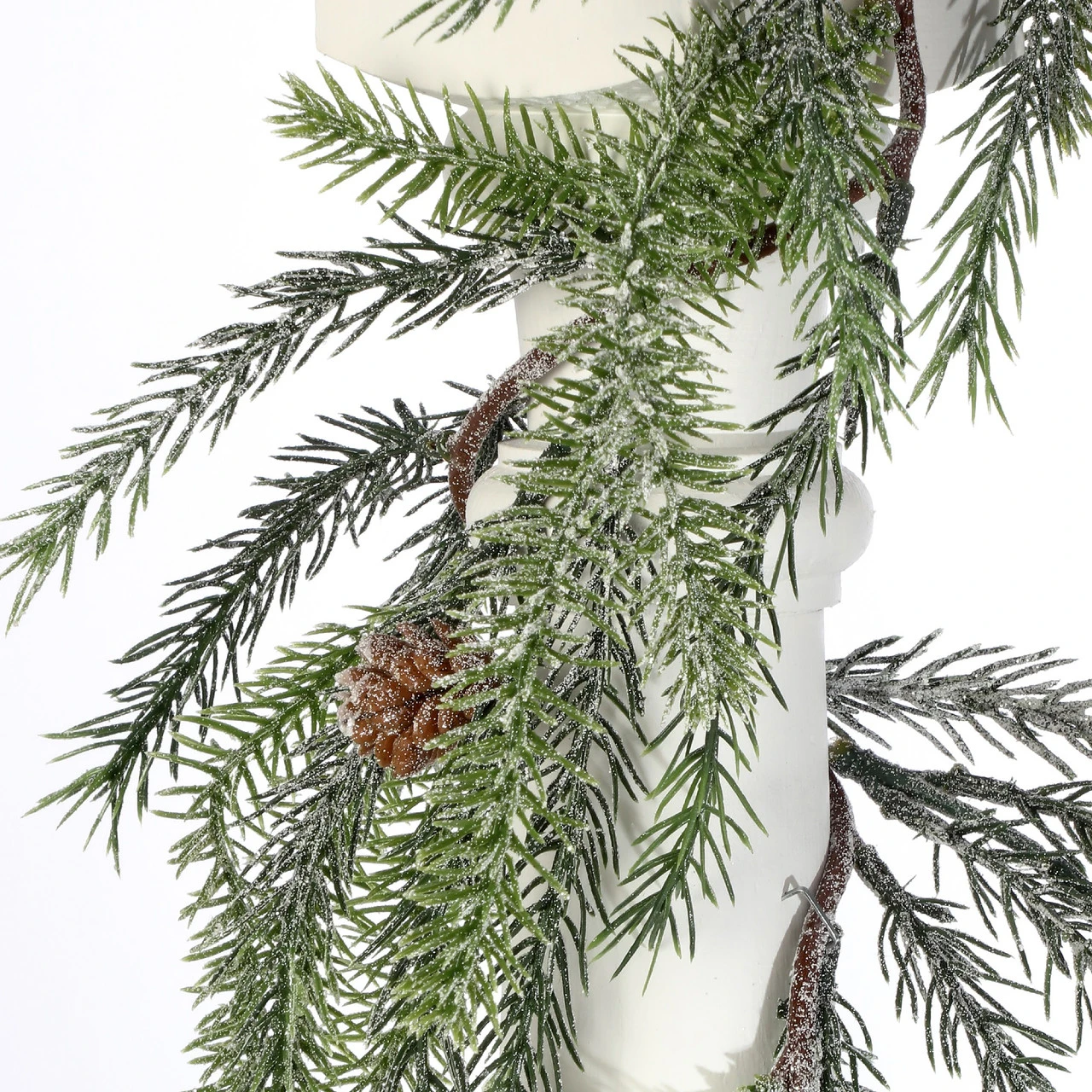 5.75' X 5" Green Frosted Japanese Long Pine Outdoor Artificial Christmas Garland, Unlit - Image 3