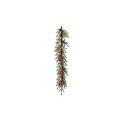 4' X 7" Noble Fir With Pinecones And Berries Waterproof Artificial Christmas Garland, Unlit