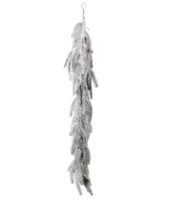 4' White Flocked Weeping Artificial Christmas Fir Garland - Unlit