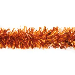 25' Burnt Orange Sparkly Tinsel Christmas Garland - Unlit