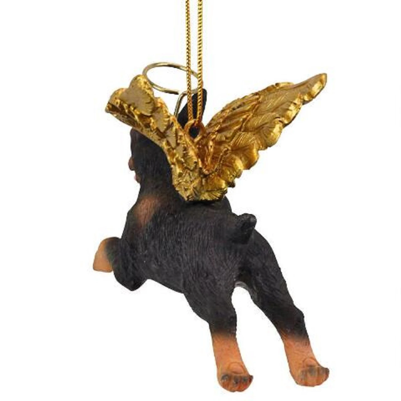 4" Flying Doberman Dog Hand Painted Holiday Ornament - Image 4