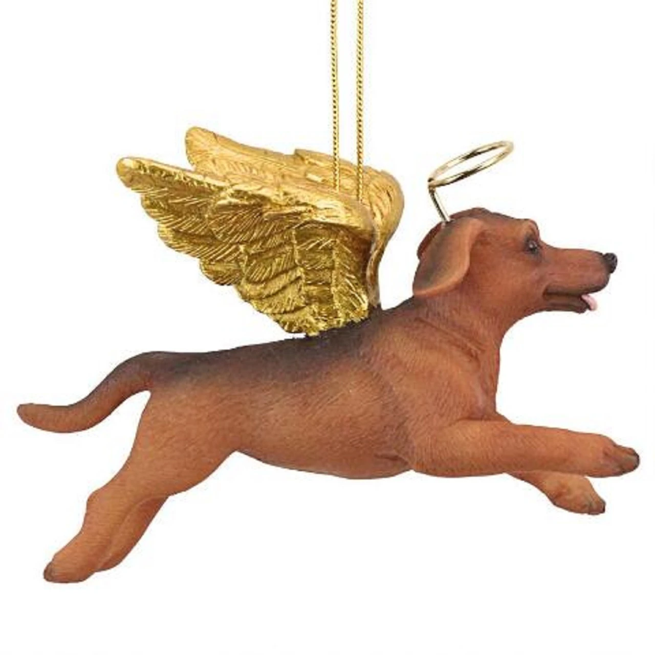 4" Flying Dachshund Dog Hand Painted Holiday Ornament - Image 5