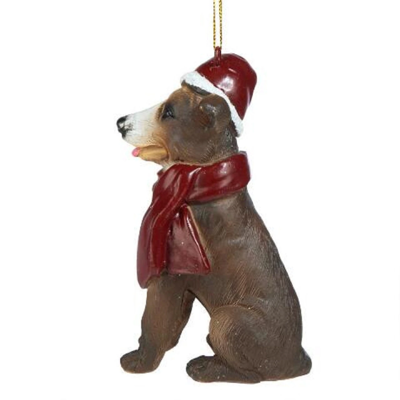 3.5" Sitting Pitbull Dog Hand Painted Holiday Ornament - Image 3