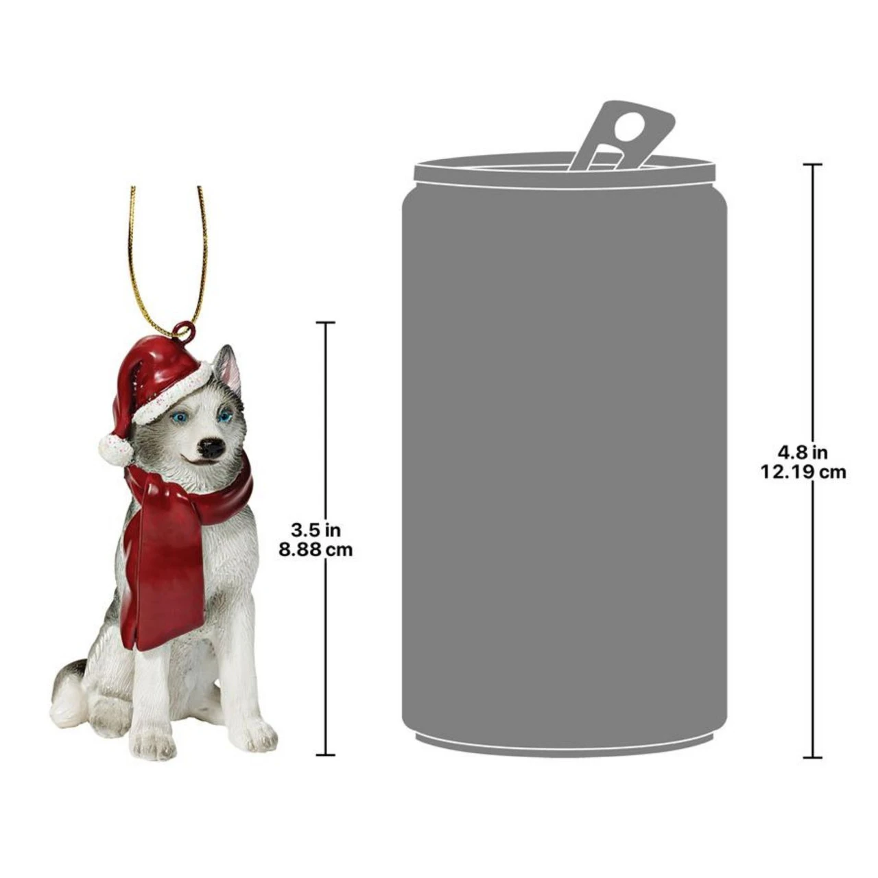 3.5" Siberian Husky Dog Christmas Ornament - Image 2