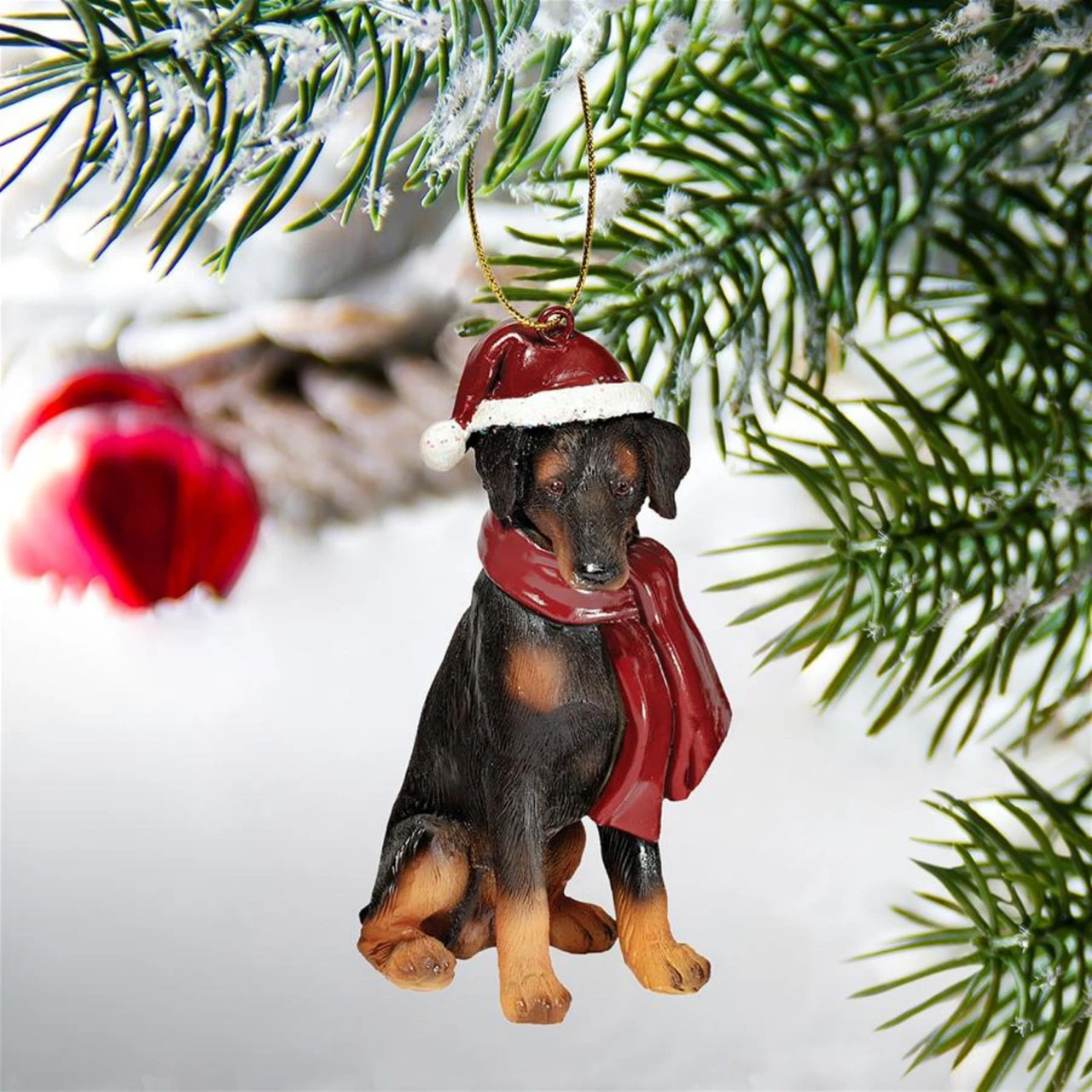3.5" Doberman Pinscher Dog Christmas Ornament - Image 3