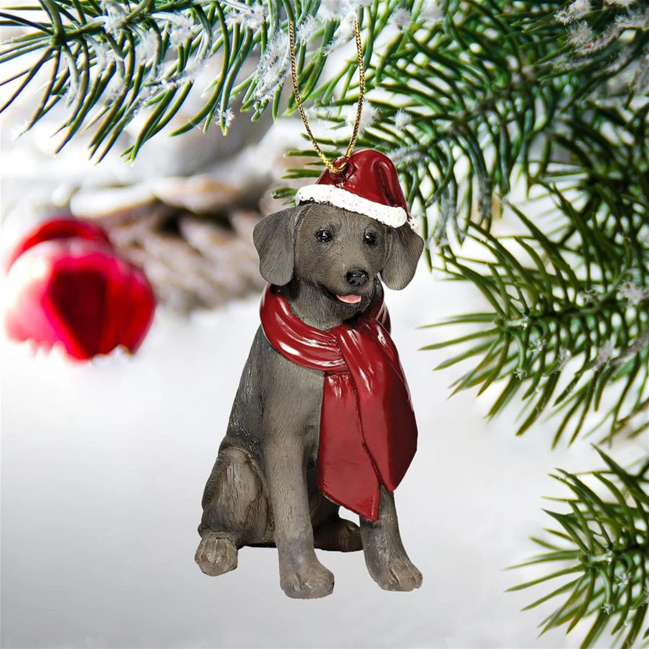 3.5" Brown Weimaraner Dog Christmas Ornament - Image 3