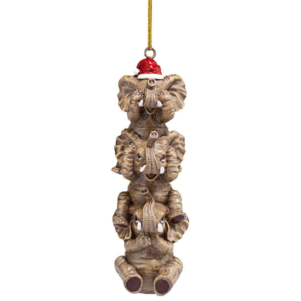 3ct Brown And Red Elephant Hanging Christmas Ornament 5" - Image 2