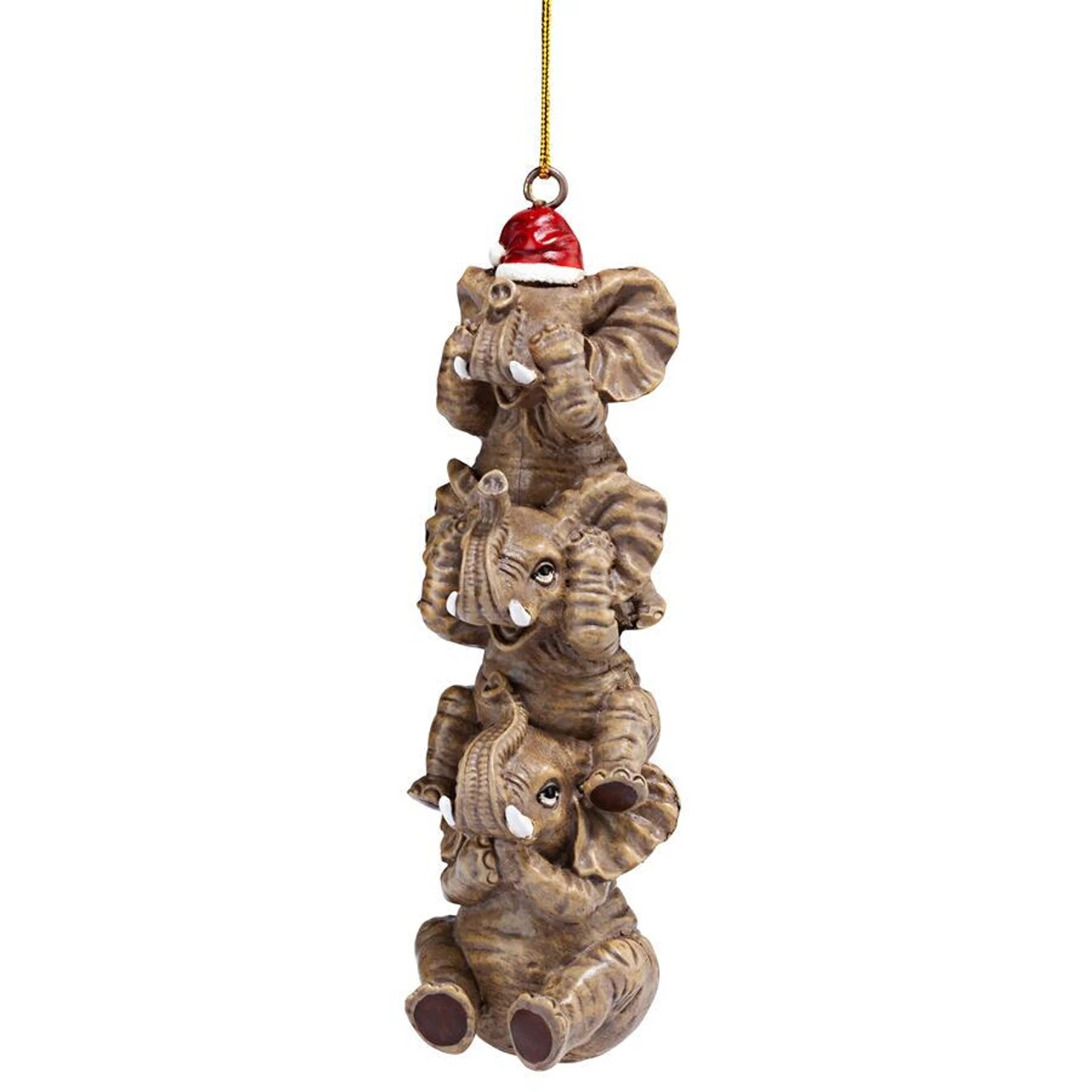 3ct Brown And Red Elephant Hanging Christmas Ornament 5" - Image 3