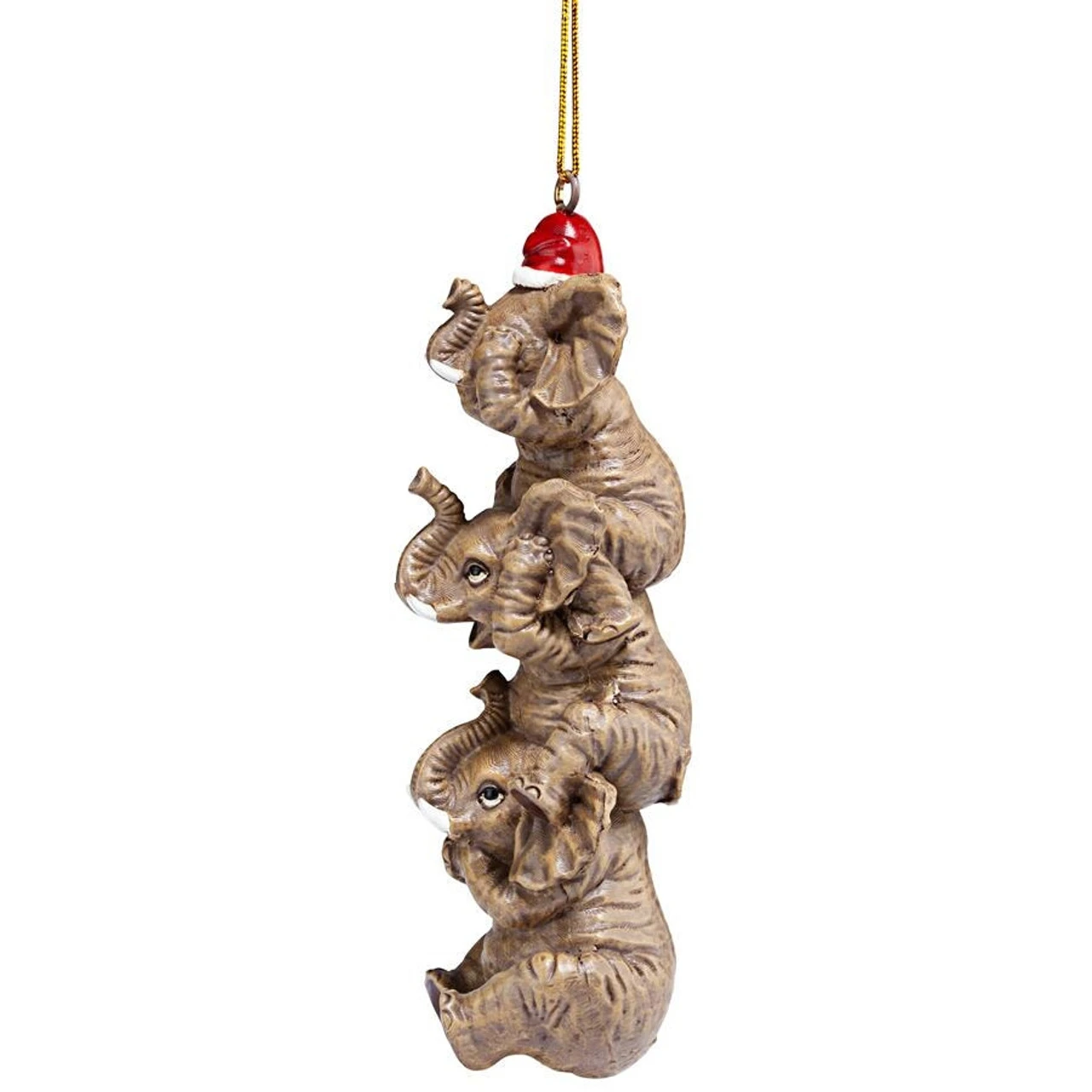 3ct Brown And Red Elephant Hanging Christmas Ornament 5" - Image 4