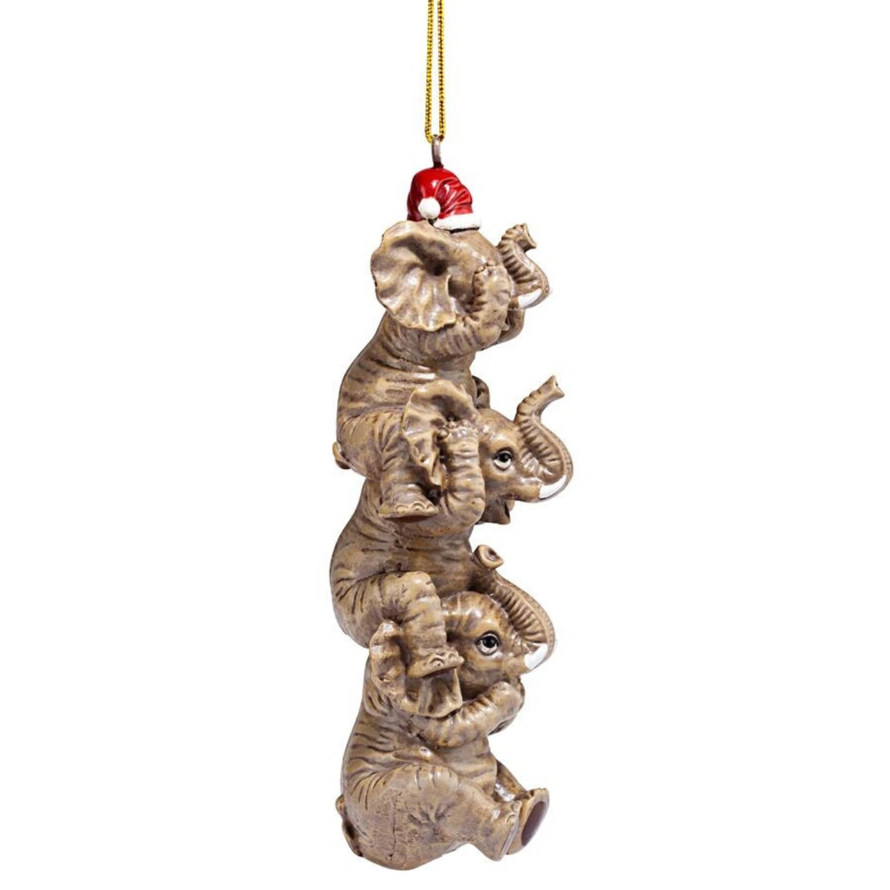 3ct Brown And Red Elephant Hanging Christmas Ornament 5" - Image 6