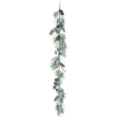 60" White And Green Pre-Lit Christmas Sparkling Ornament Garland - Unlit