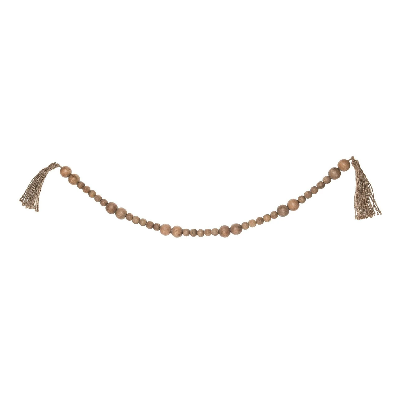 40" Brown Wooden Christmas Beaded Garland