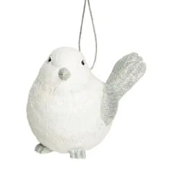 4" White Christmas Wing Bird Ornament