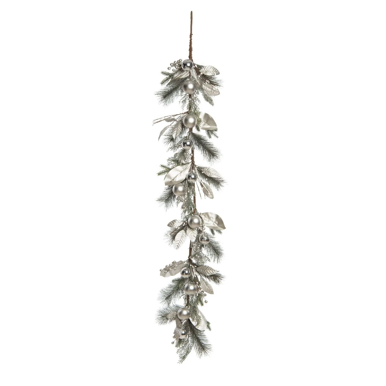 5' X 4" Silver Artificial Christmas Garland, Unlit